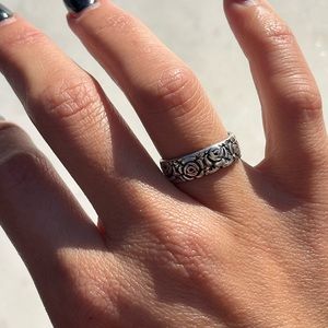 Vintage Sterling Floral Cigar Band